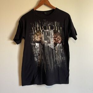 Texas In July Band T-Shirt Medium Black Metal Merch Tour Short Sleeve Casual